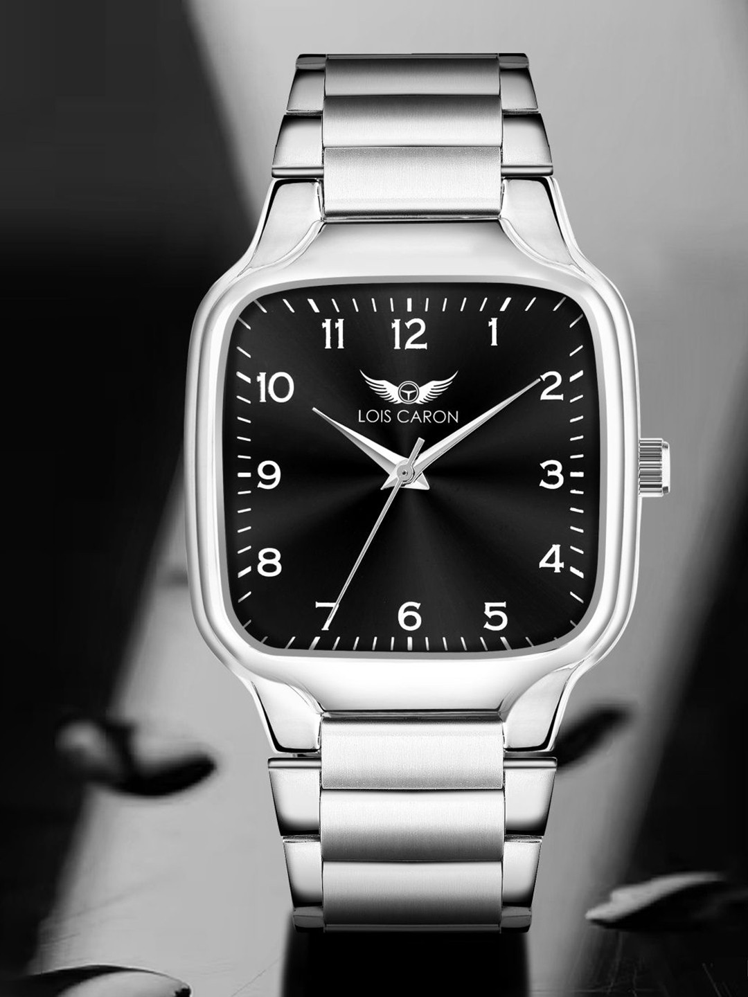 LOIS CARON Elegant Men Square Dial & Stainless Steel Straps Analogue Watch LCS-4315