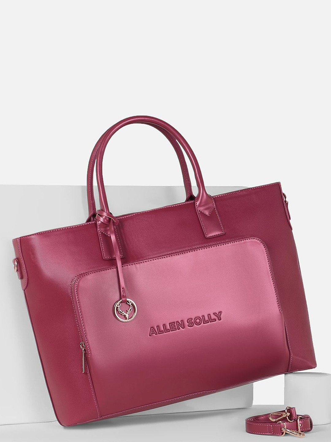 Allen Solly Woman Structured Tote Bag with Cut Work
