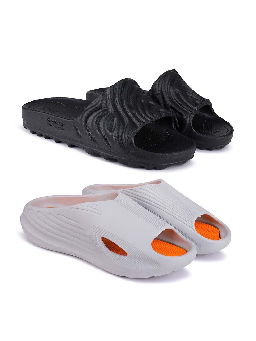BERSACHE Men Rubber Sliders (Combo 2)