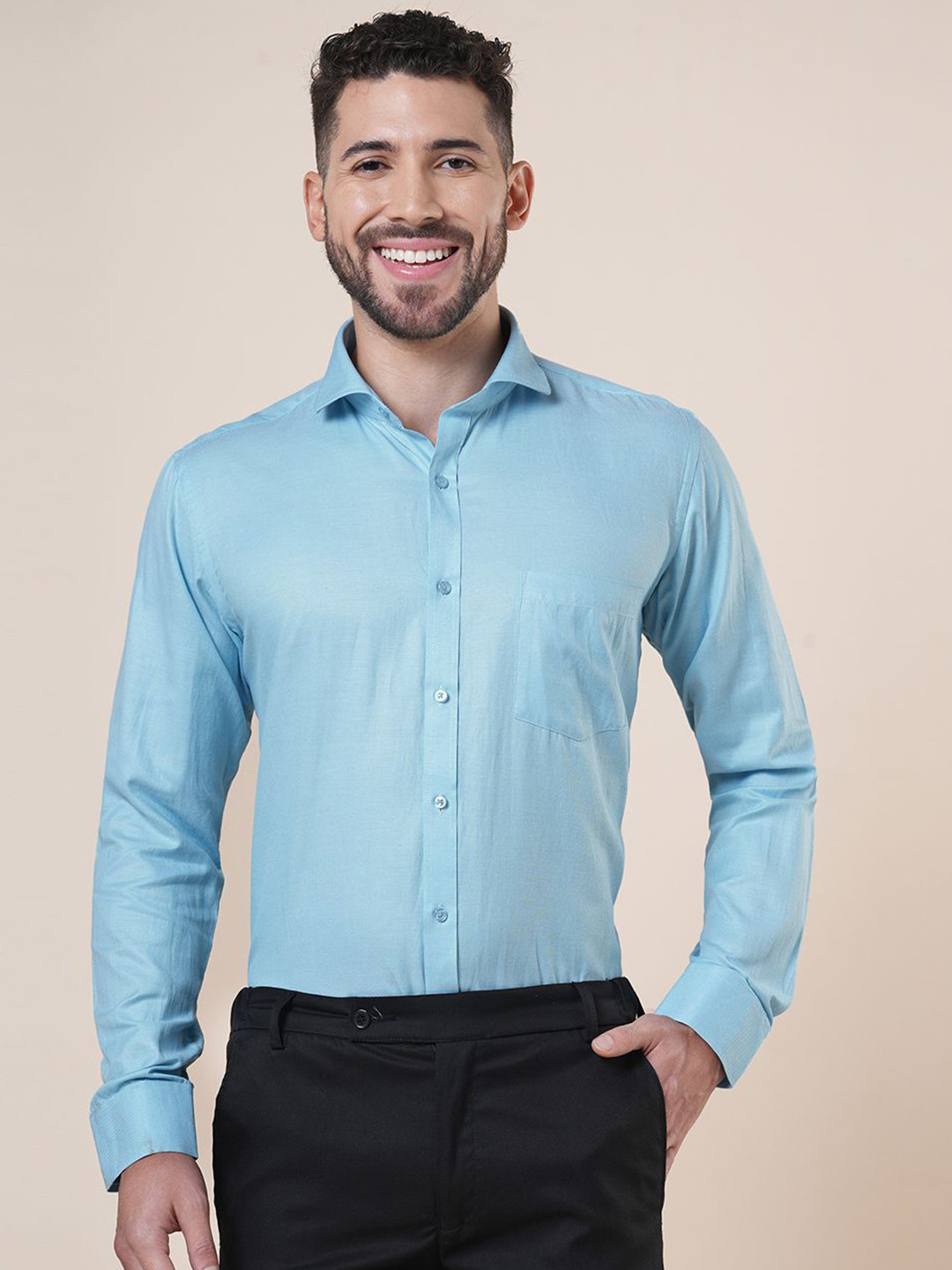 John Philips Premium Cotton Spread Collar Formal Shirt