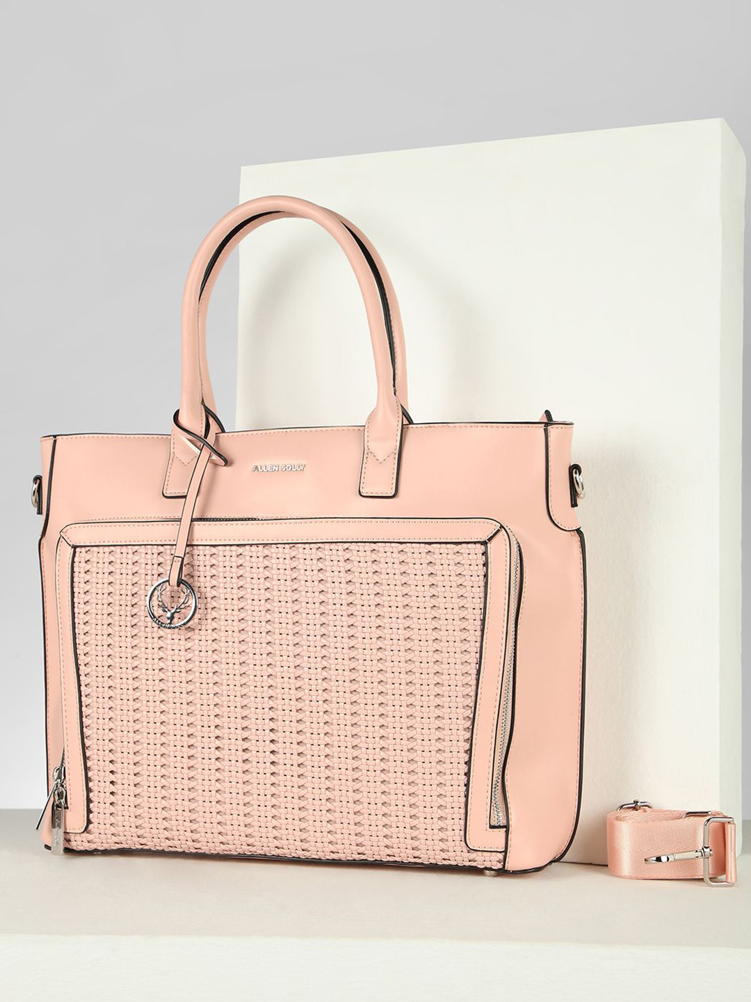 Allen Solly Woman Textured Structured Cut Work Handheld Bag