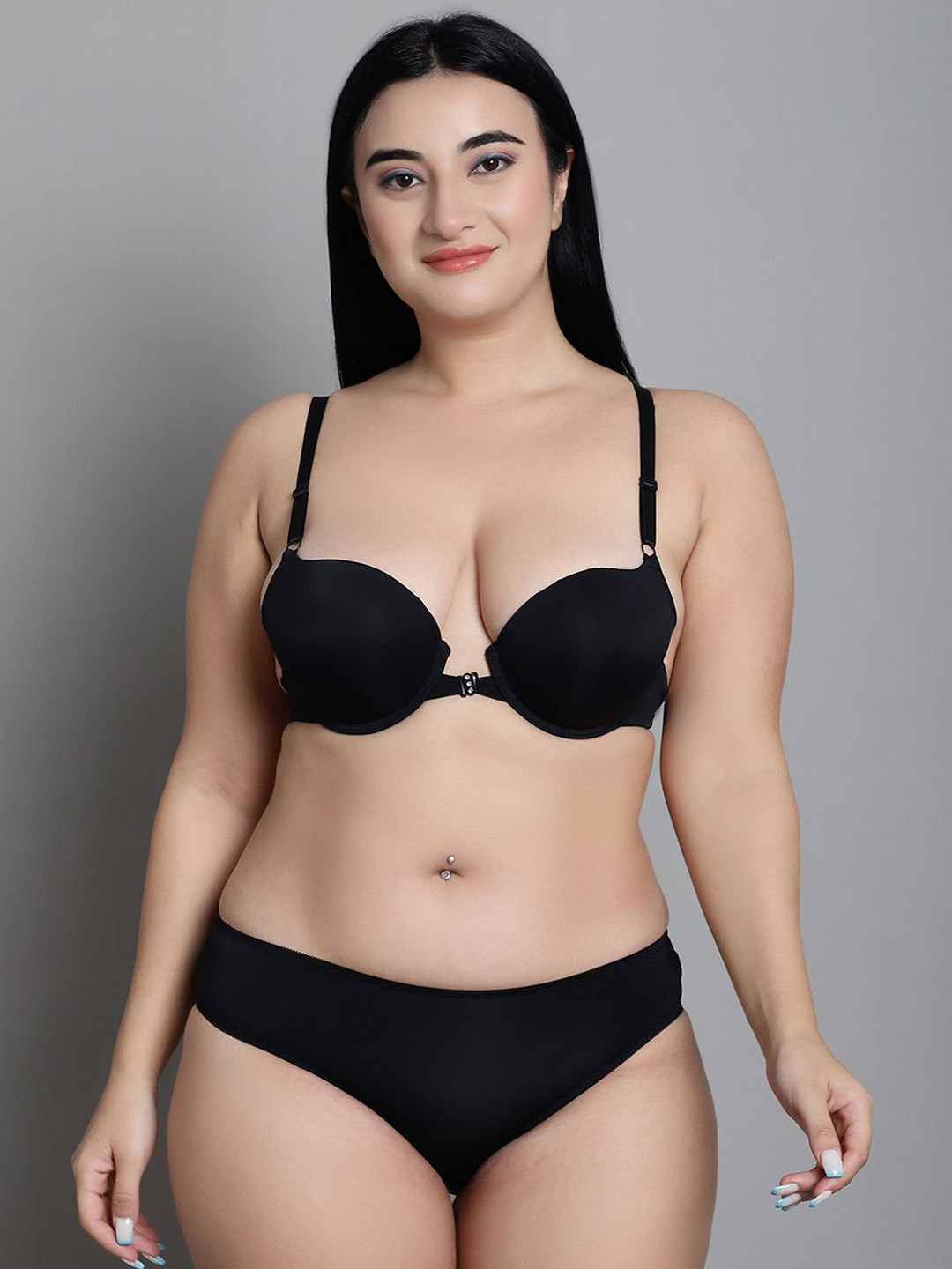 MAKCLAN Underwired Lightly Padded Underwired Lingerie Set