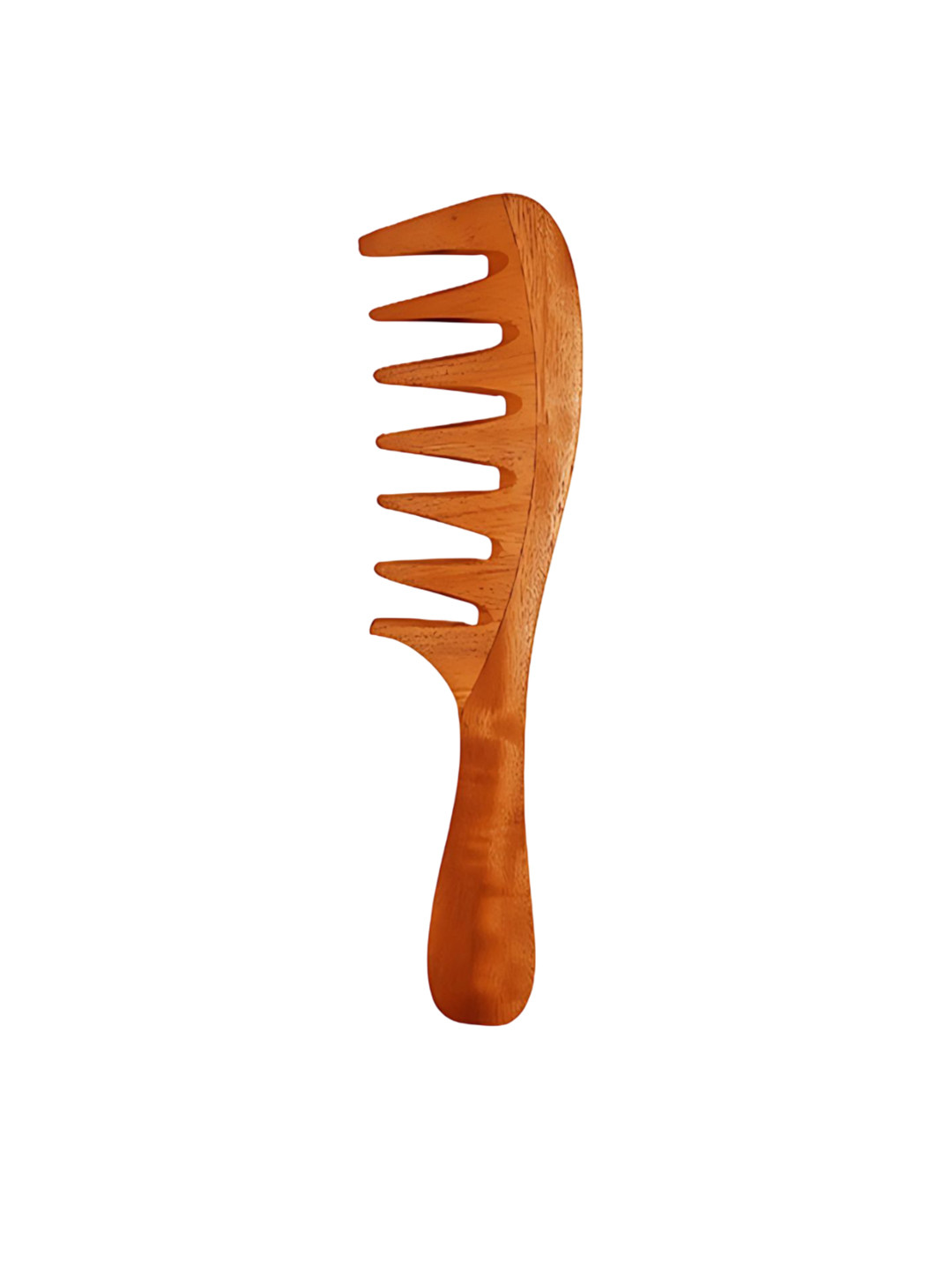 RUFIYS Neem Wide Tooth Wooden Comb For Hair Growth & Dandruff Brown