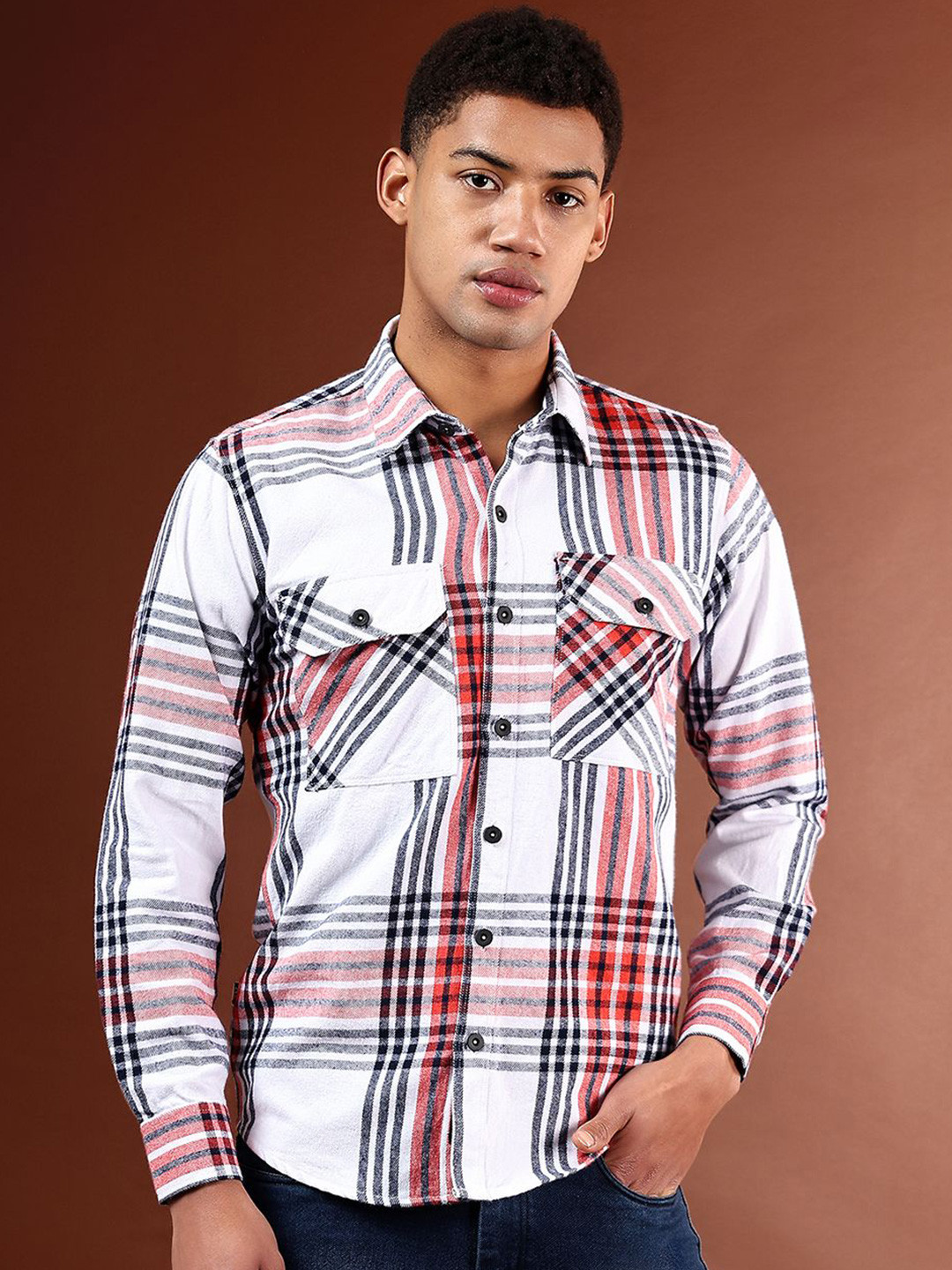 CVC Men Classic Checked Formal Shirt