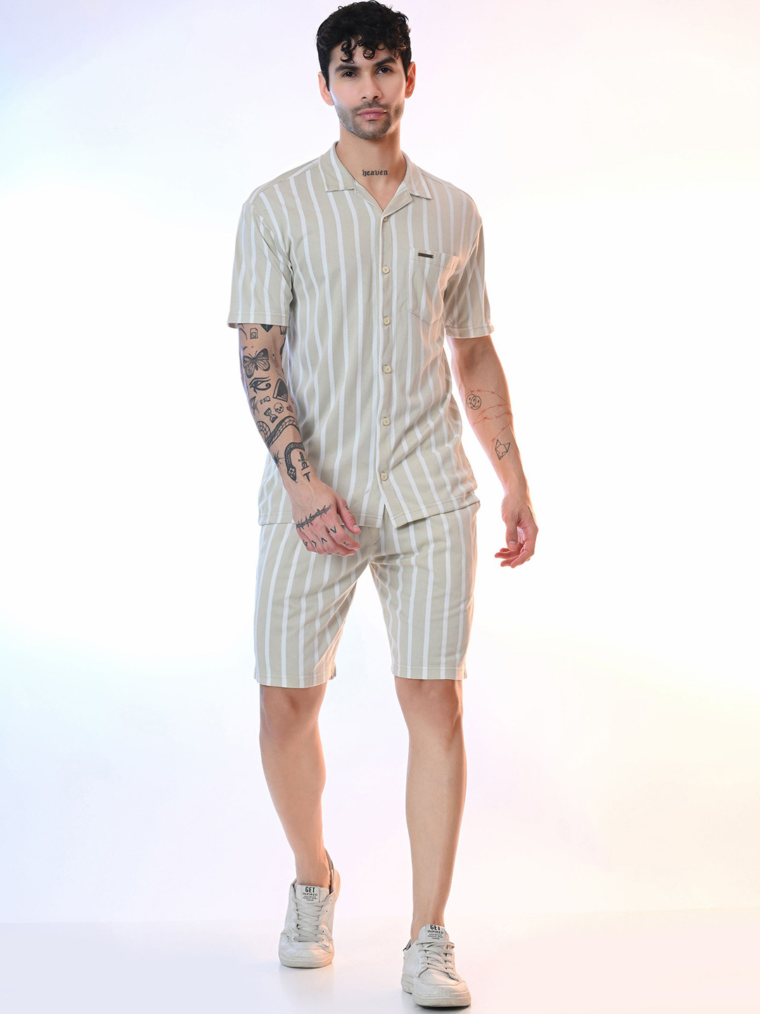 STARFOX Striped Short Sleeves Shirt With Shorts