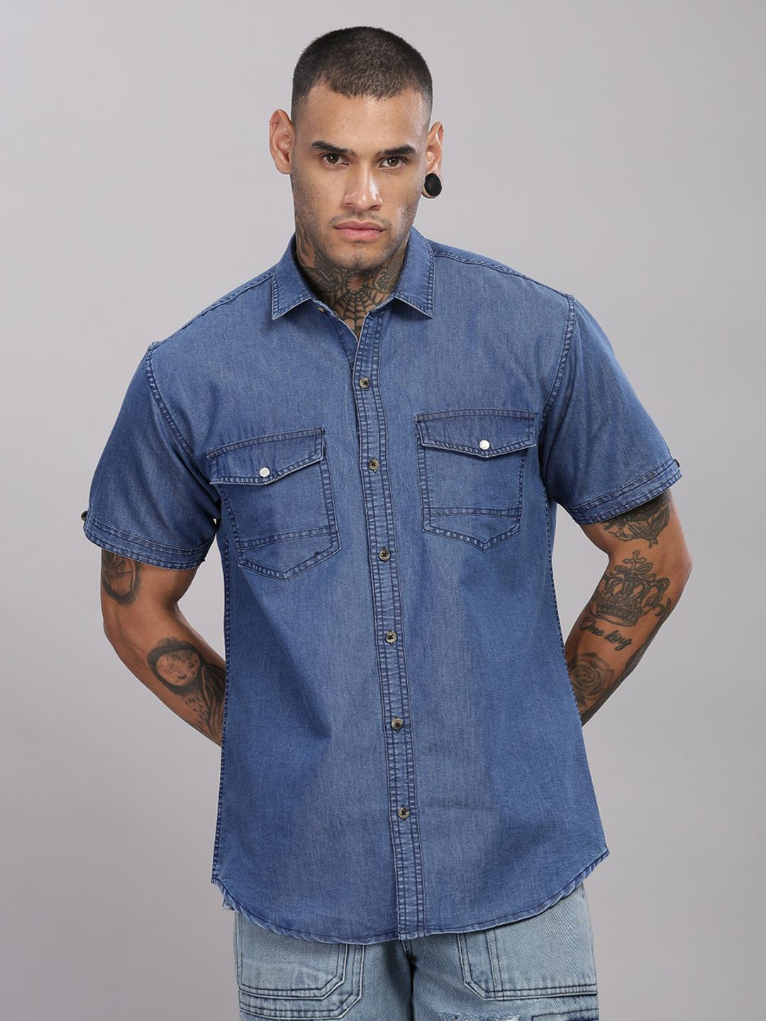 7TH LEGION Men Smart Fit Solid Spread Collar Casual Shirt