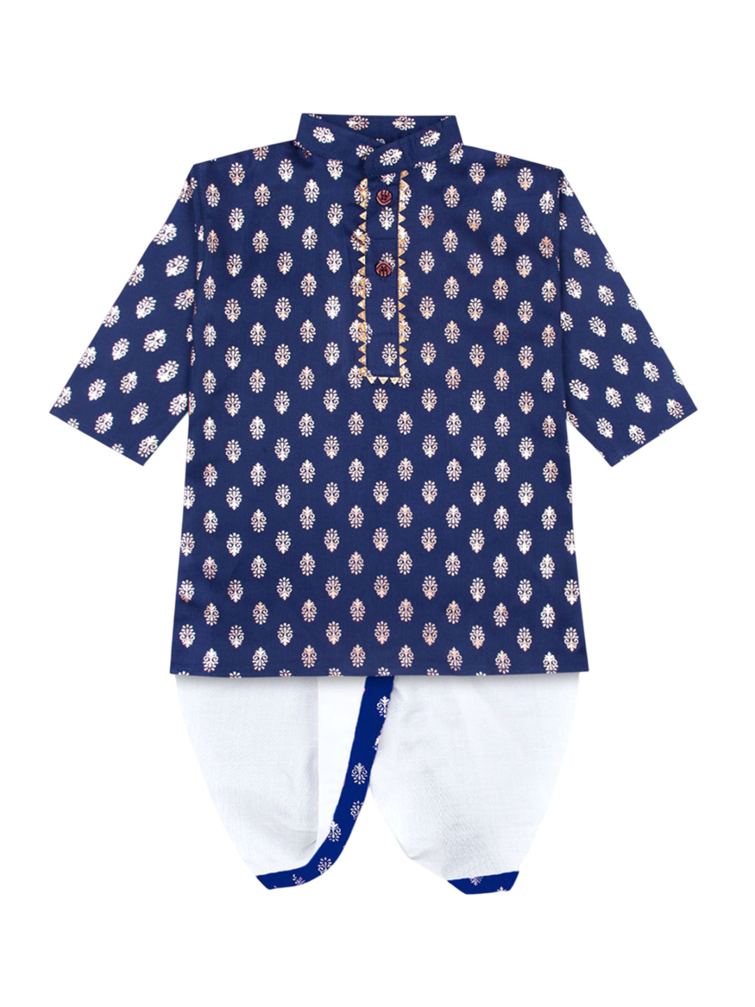 mustmom Boys Ethnic Motifs Printed Kurta with Dhoti Pants