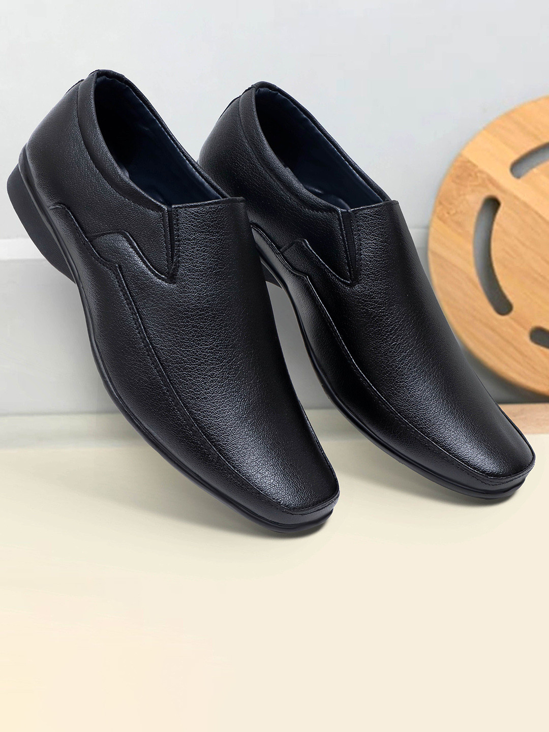 Groofer Unique Formal Square Toe Slip-On Shoes