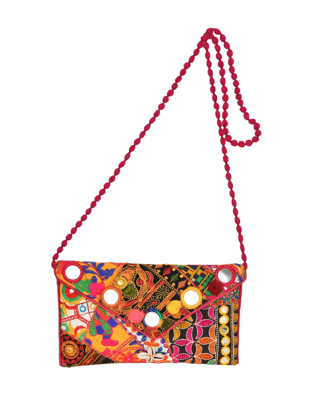 Exotic India Floral Embroidered Purse Clutch