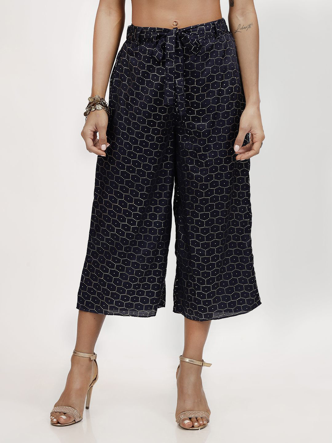 LELA Women Embellished Satin Palazzo
