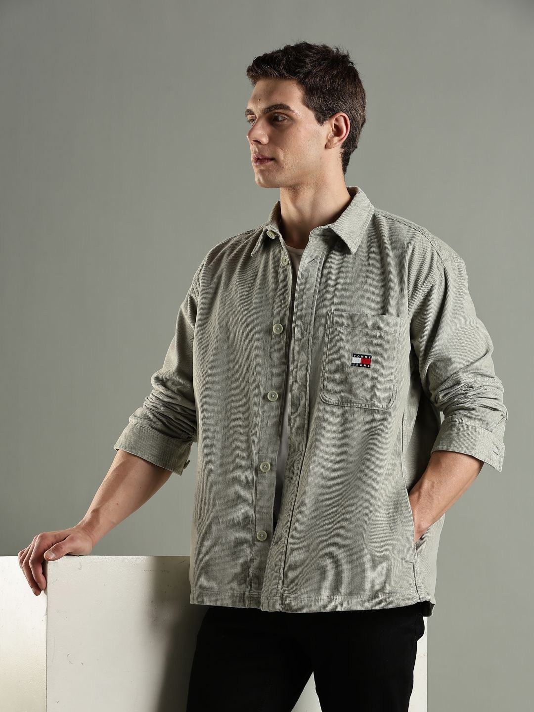 Tommy Hilfiger Europe Oversized Spread Collar Regenerative Cotton Shirt