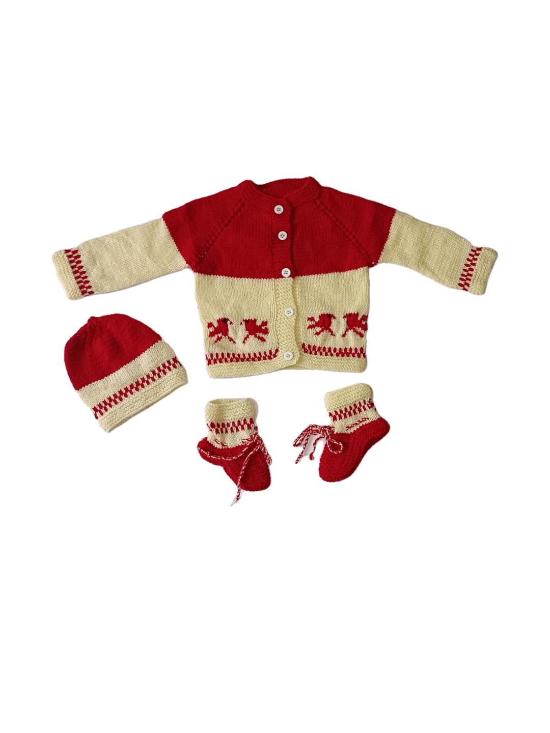 Cute Collection Unisex Kids Striped Woollen Cardigan