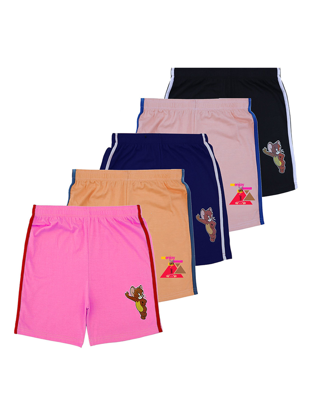 DON CARE Kids Pack Of 5 Cotton Sports Shorts