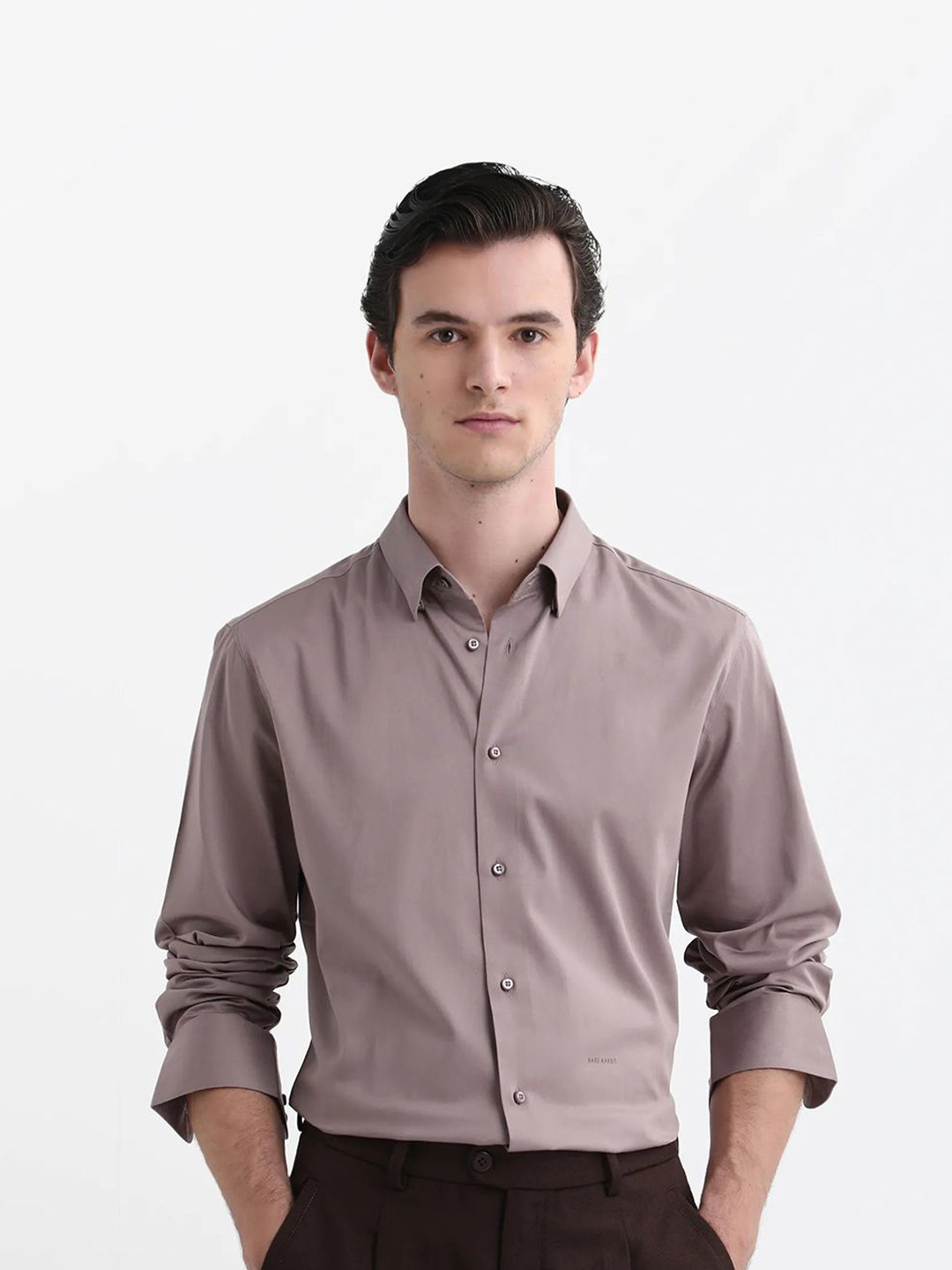 RARE RABBIT Como Comfort Satin Casual Shirt