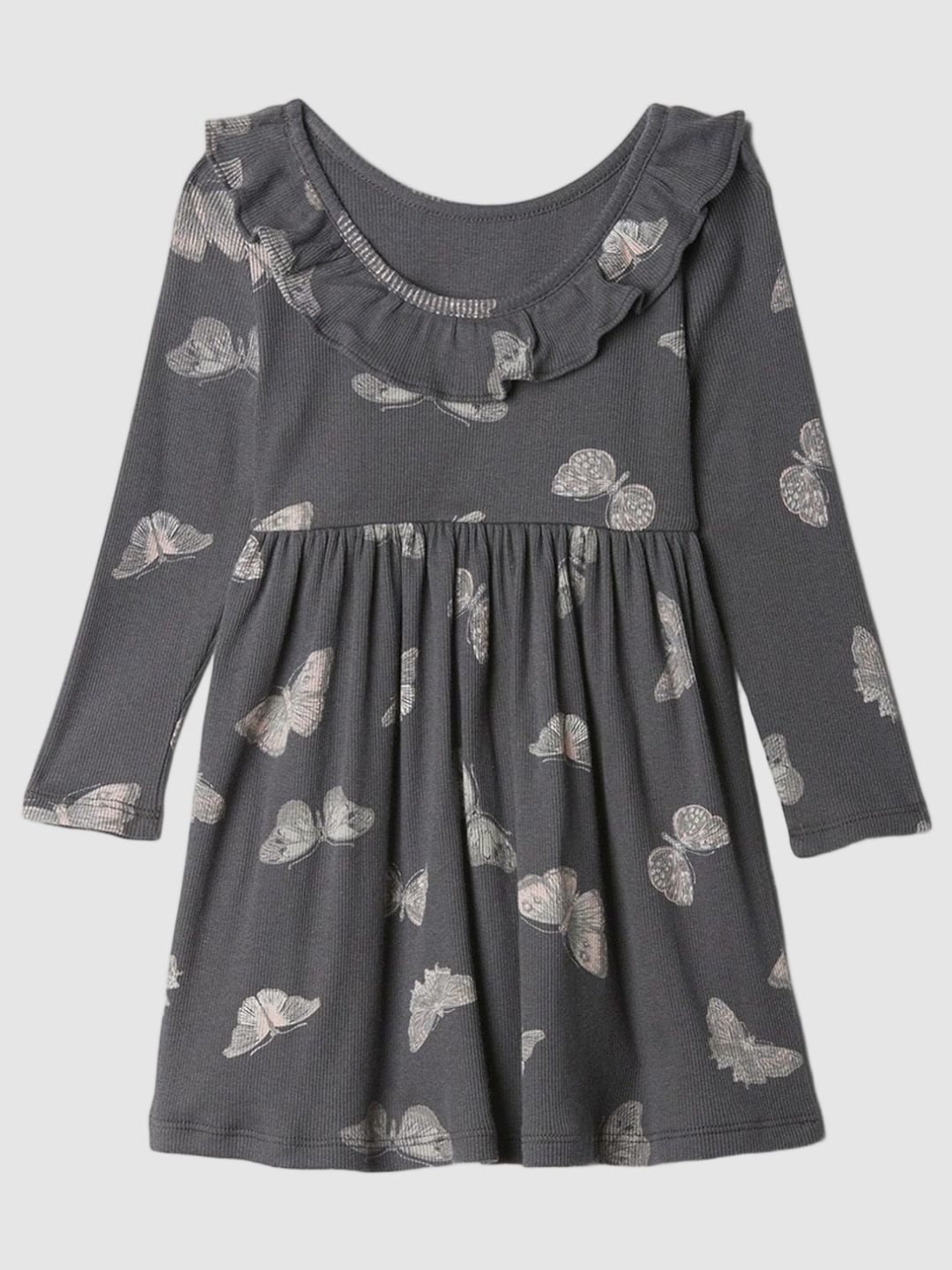 GAP Girls Printed Ruffles Overlay Fit & Flare Dress