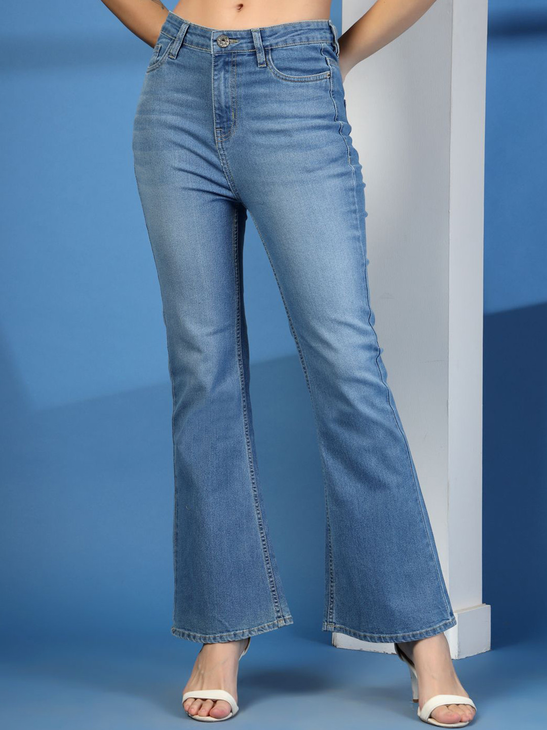 COSMIC Women Bootcut Mid-Rise Light Fade Stretchable Jeans
