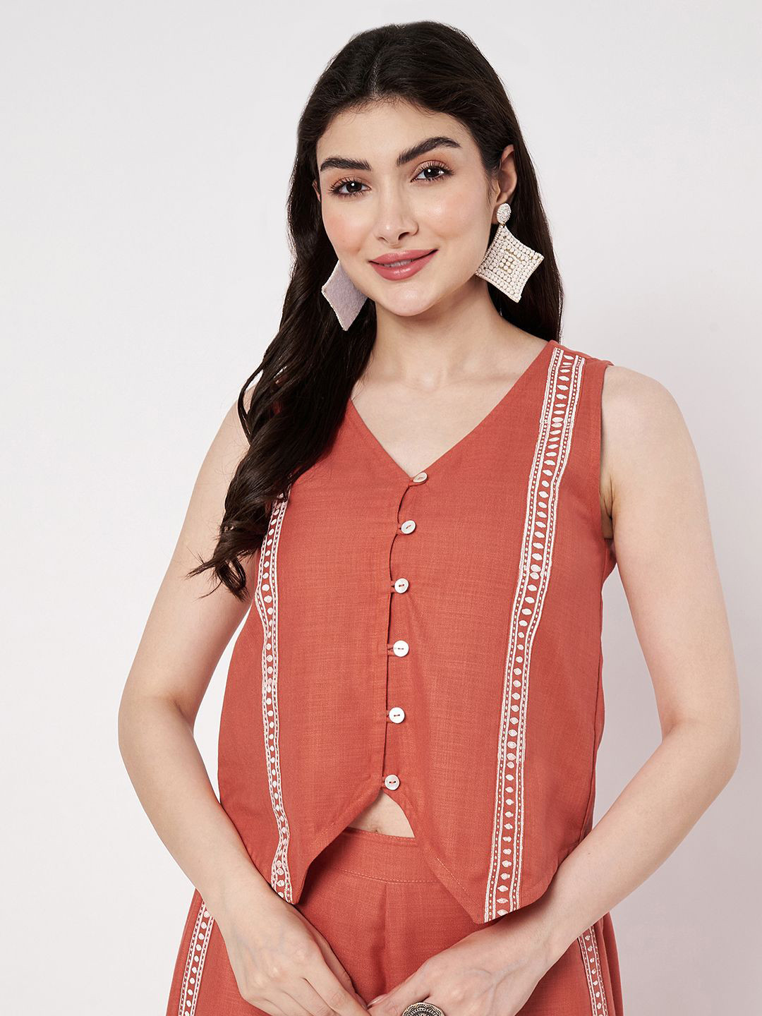 9rasa Block Printed Cotton Waistcoat