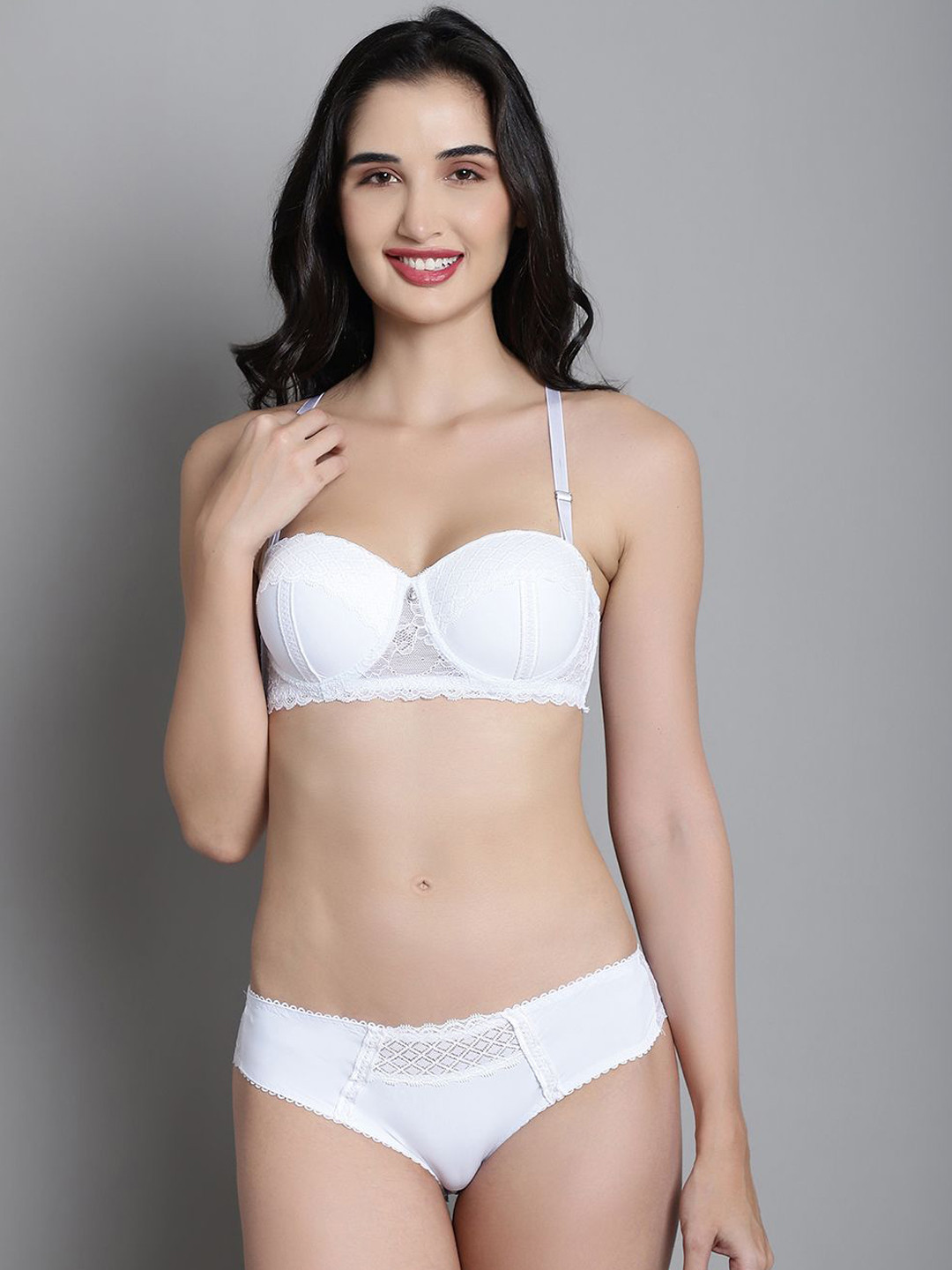 MAKCLAN Self-Designed Under-Wired Lightly-Padded Balconette Lingerie Set
