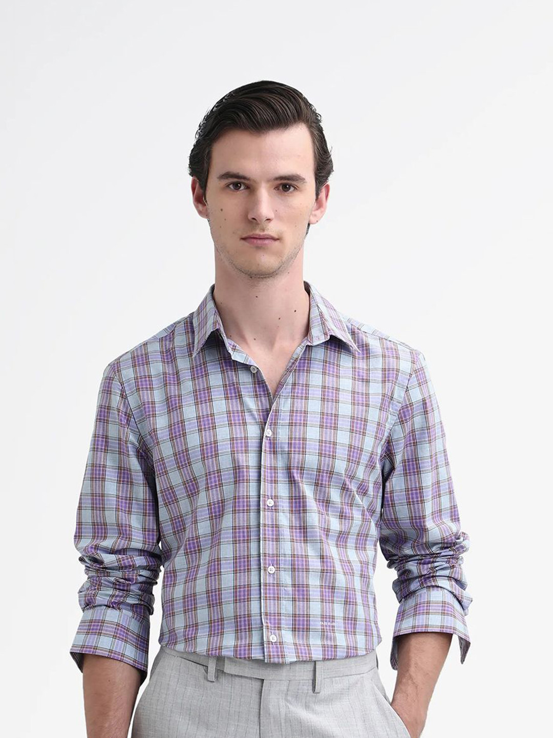 RARE RABBIT Horf Comfort Tartan Checked Cotton Casual Shirt