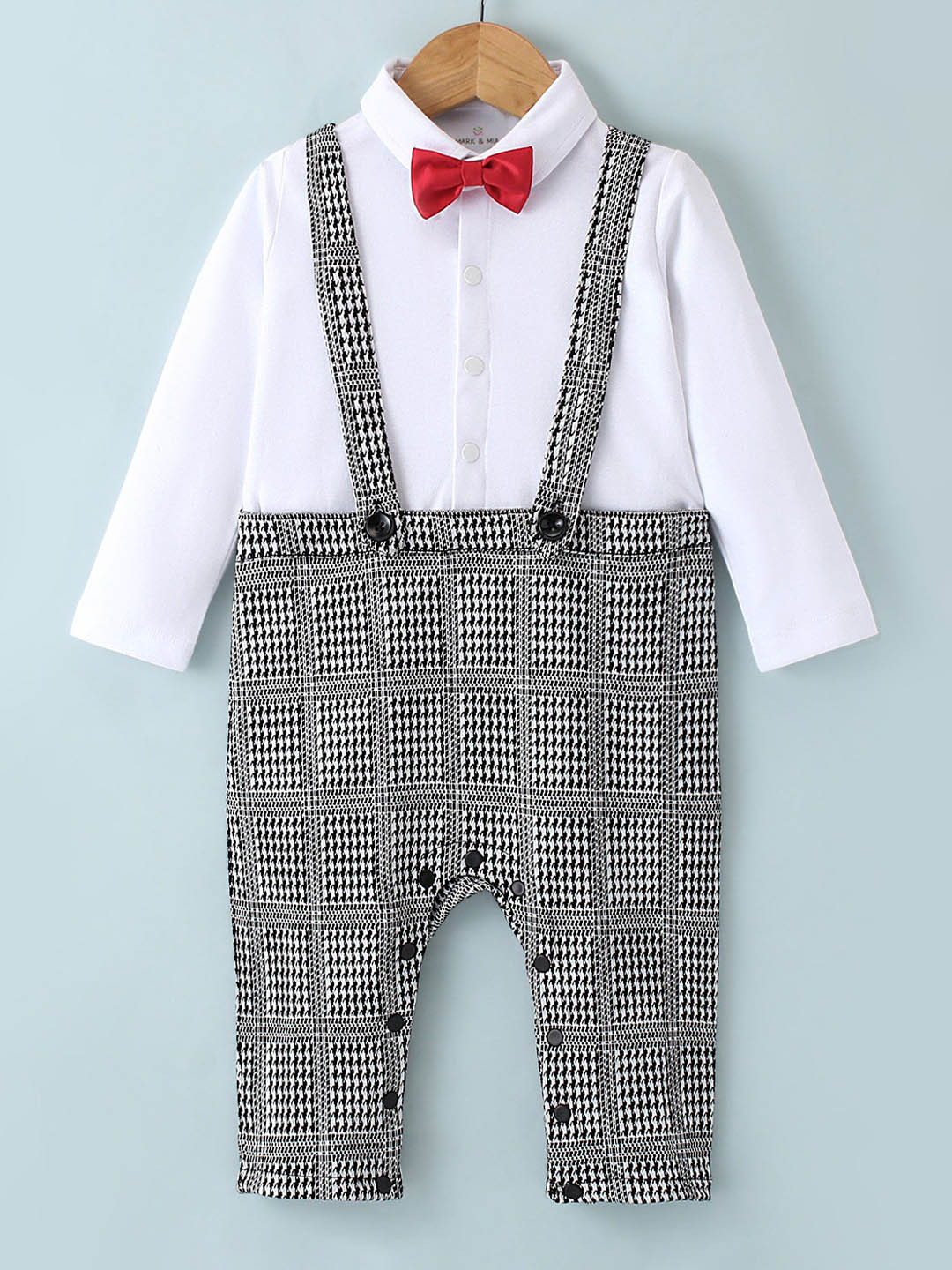 Mark & Mia Boy Ankle Length Dungaree With Bow