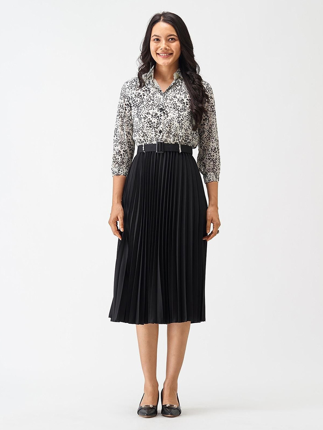 LookShine Print A-Line Midi Dress