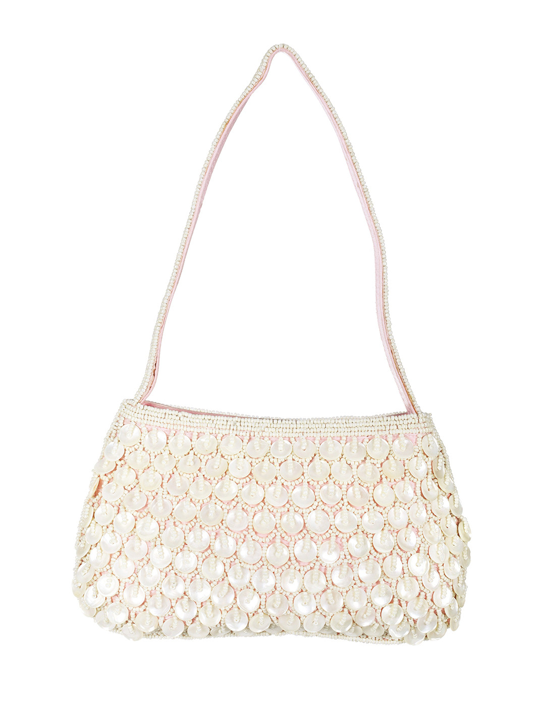 Exotic India Pearls and Beads Embroidered Purse Clutch