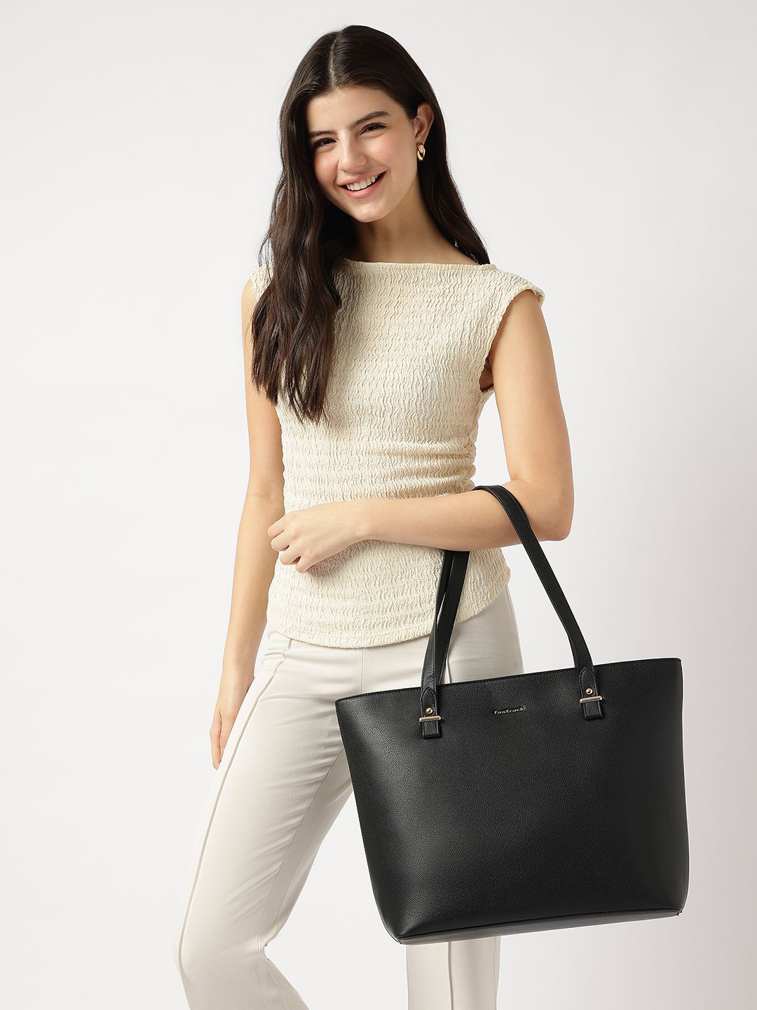 Fastrack Women Textured Power Carry Tote Bag