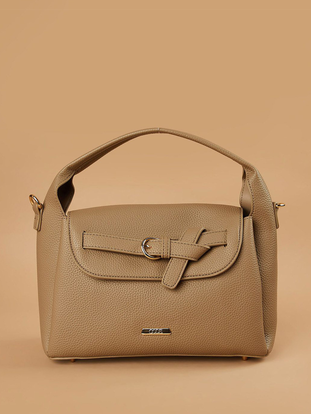 CODE by Lifestyle Women Textured Baguette Cut Work Satchel Bag