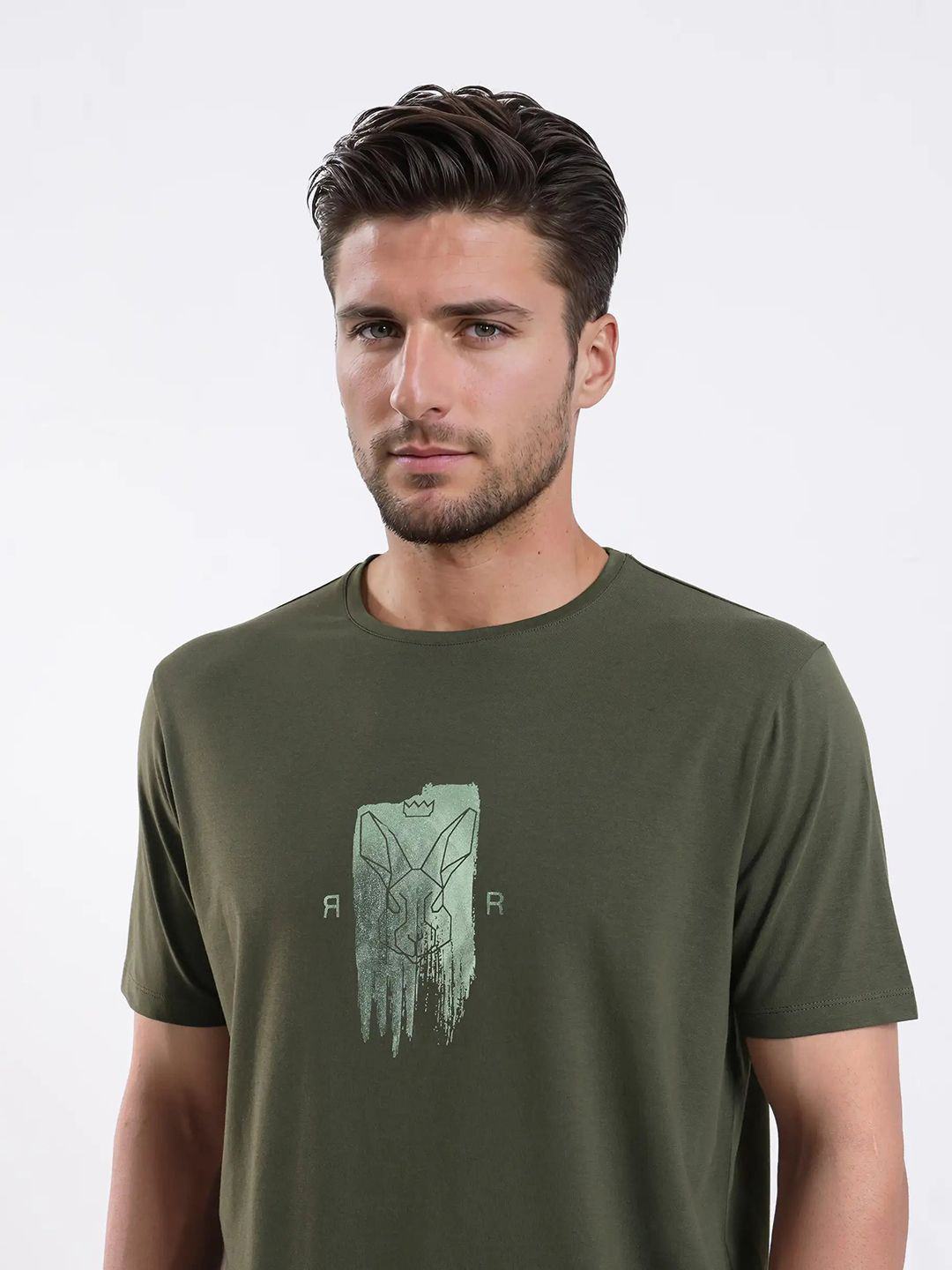 RARE RABBIT ENC Primary Graphic Printed T-Shirt