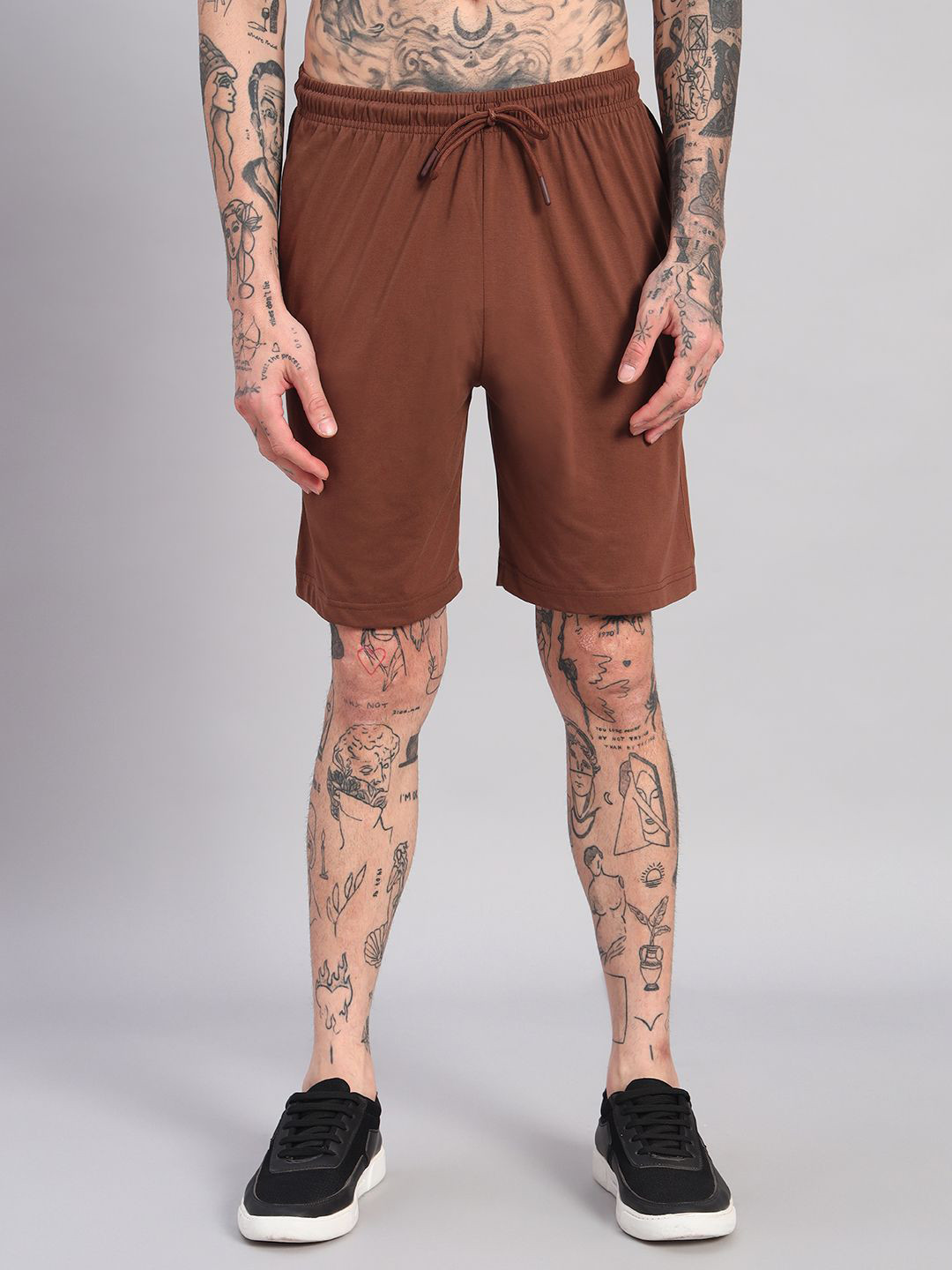 GRIFFEL Loose Fit High-Rise Cotton Sports Short With Antimicrobial Technology