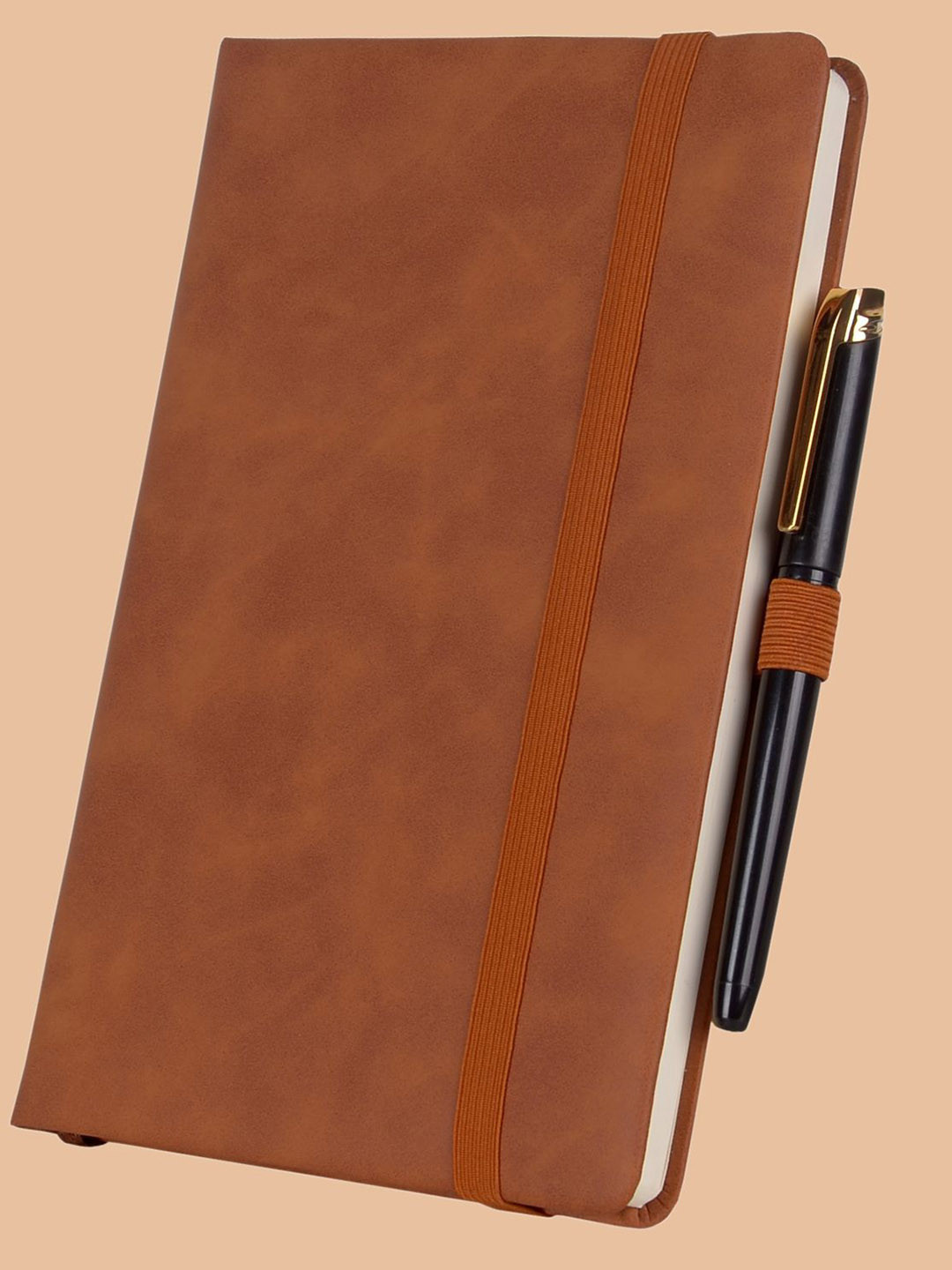 SWISS HORN Artificial PU Leather Diary with Elastic Strip Closure