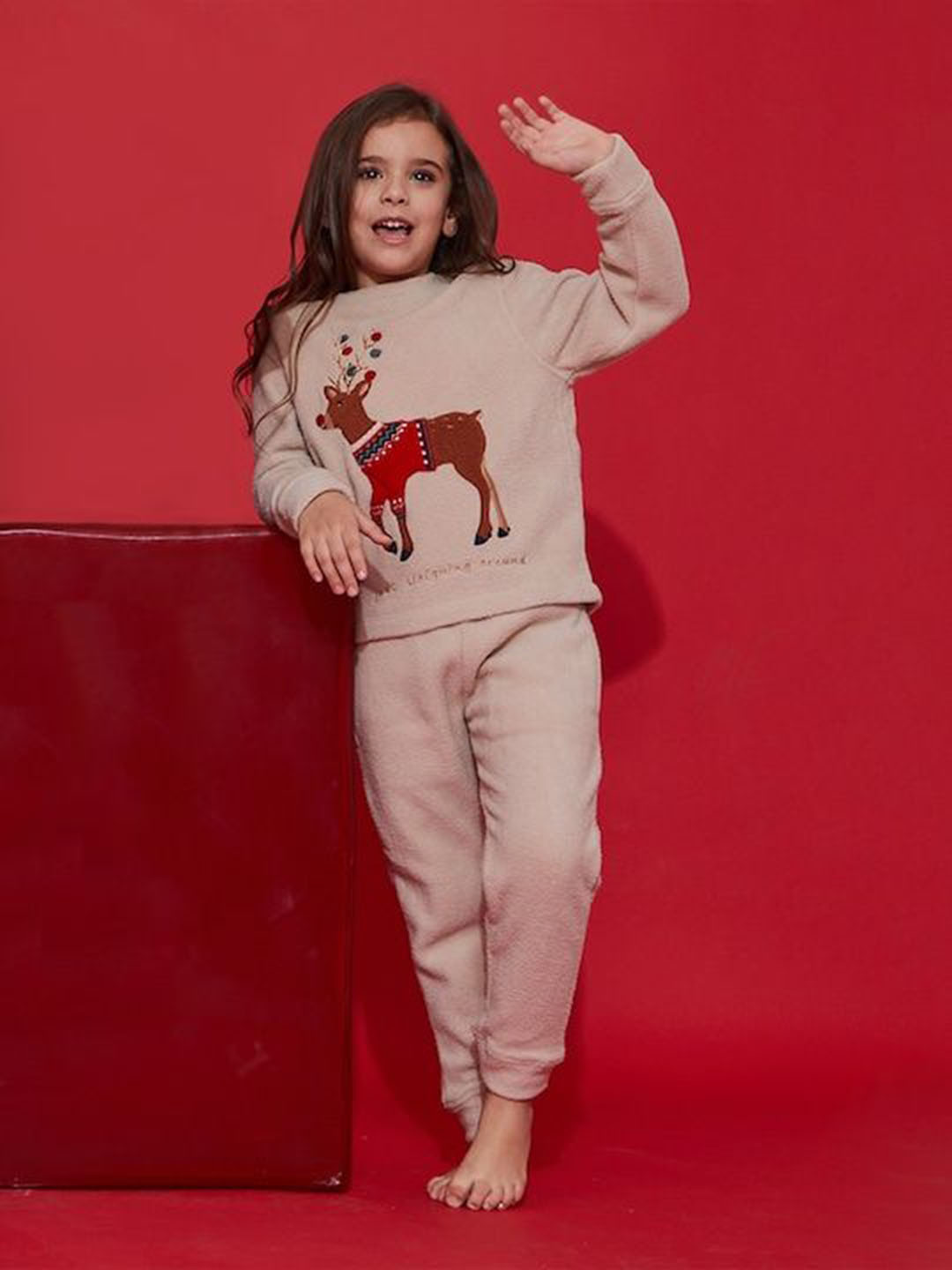 Cherry Crumble Kids Graphic Print Round Neck Full Sleeves Night suit