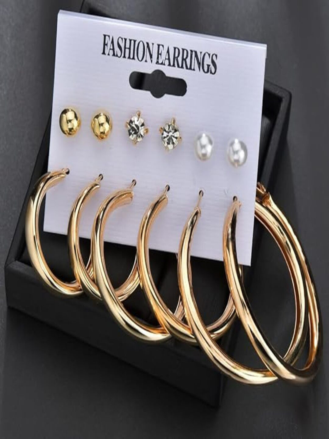 ANNA CREATIONS Set Of 6 Pearls Beaded Spherical Studs