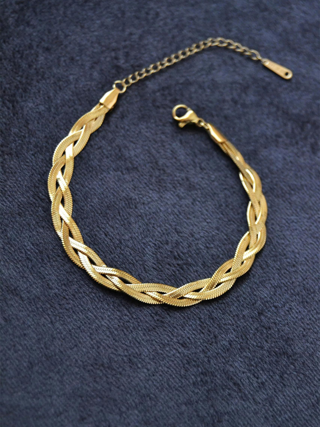Myjewel Triple Snake Chain Stainless Steel Gold-Plated Wraparound Bracelet