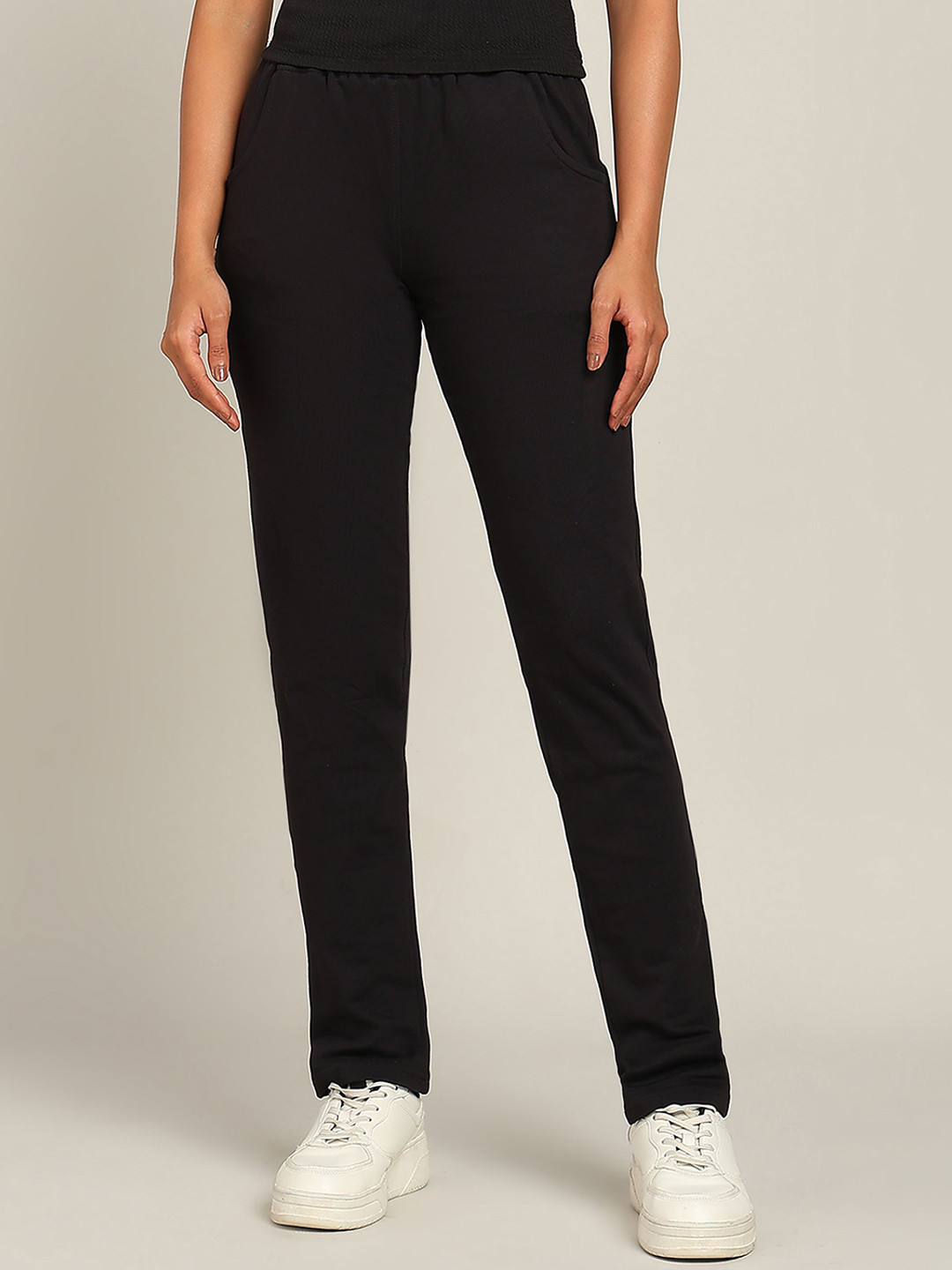 NEXSTEP Women Cotton Mid-Rise Anti Odour Regular Fit Track Pants