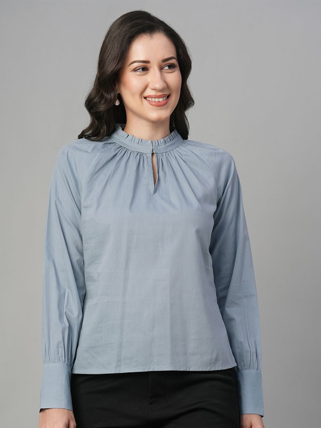 Chemistry Keyhole Neck Cotton Modal Top