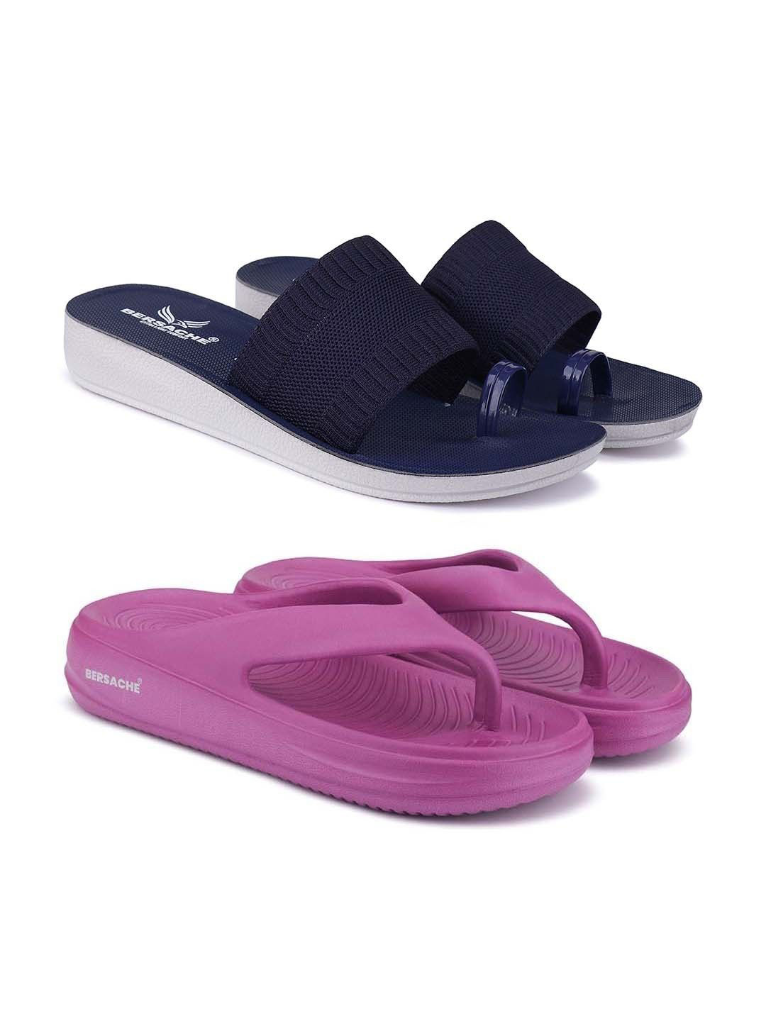 BERSACHE Women Open Toe Flats - Set of 2 pair