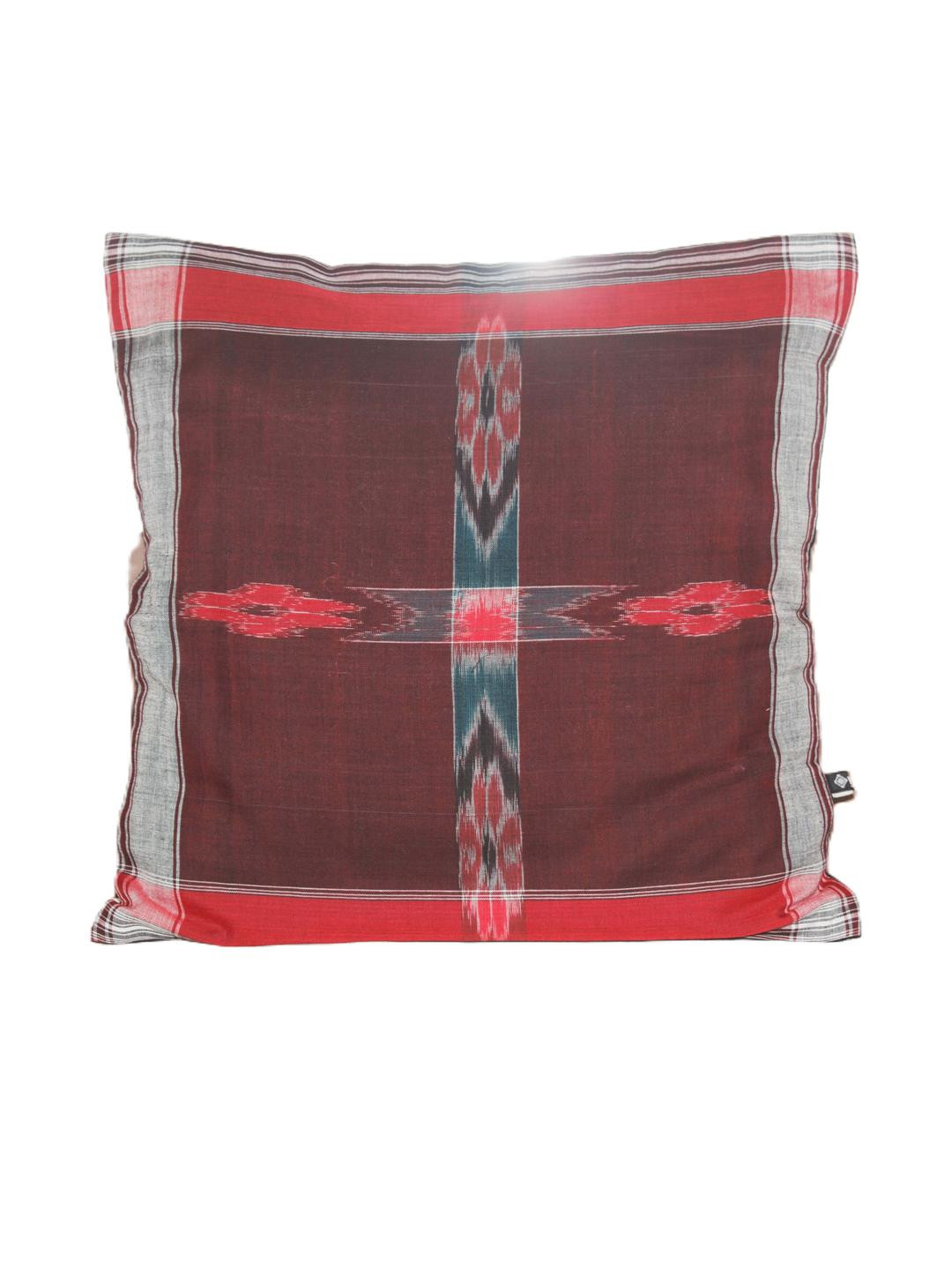 VibhKala Maroon & Red Square Cushion Covers