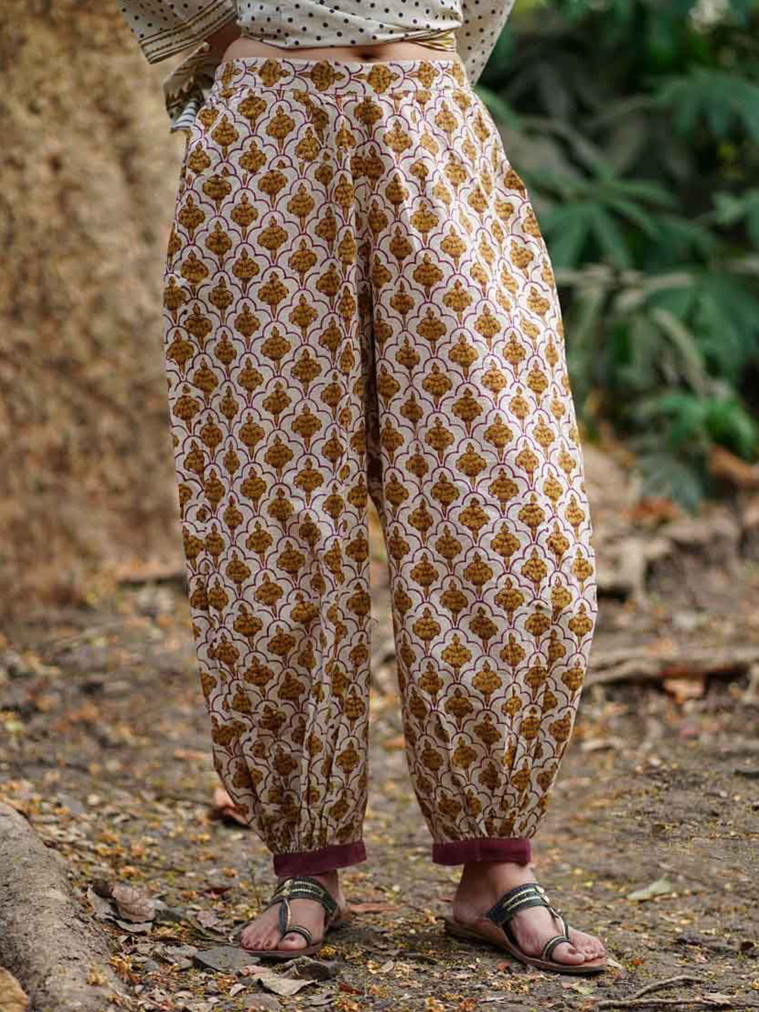 Chidiyaa Malika Women Whistling Woods Block Printed Cotton Pant