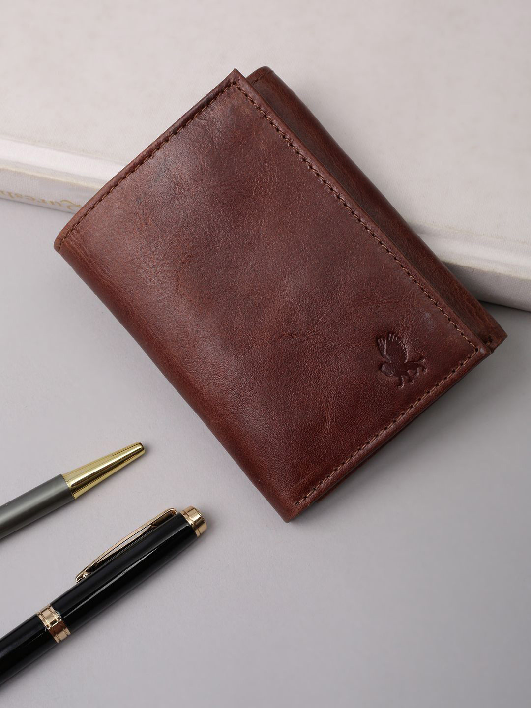 Peter England Men Leather Three Fold Wallet