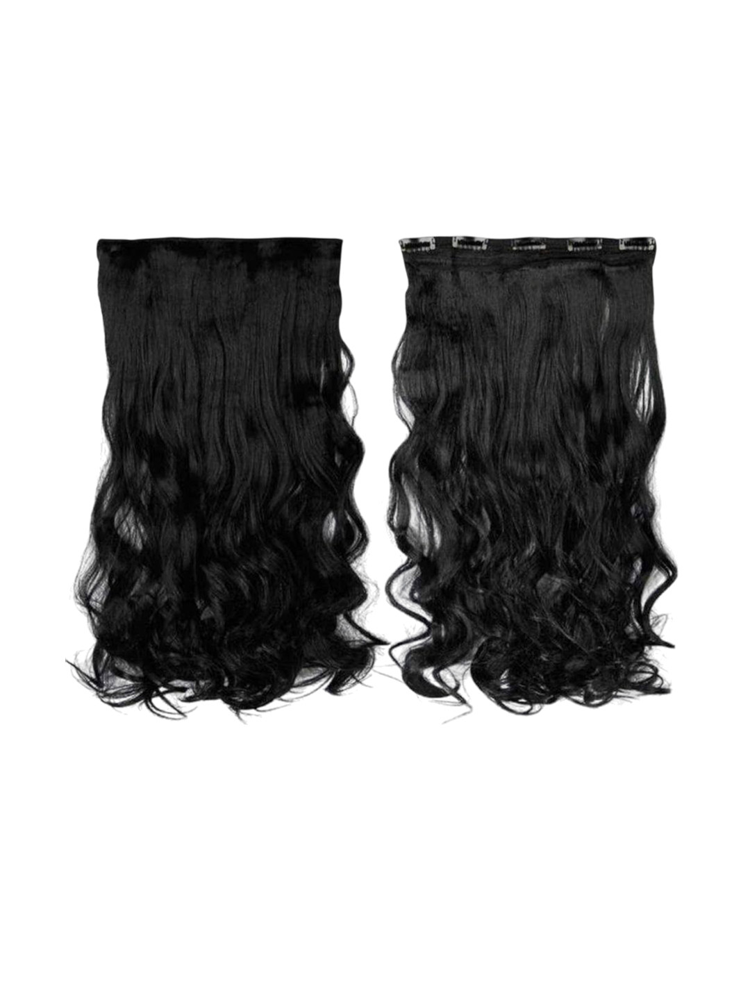 EL CABELL Clip In Curly Locks Hair Extension - Black - 24 Inch