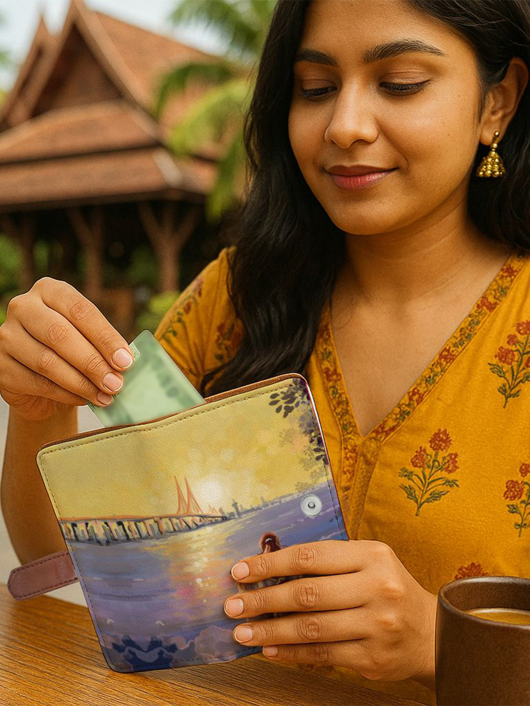 Kalankit Women Graphic Printed Passport Holde Wallet