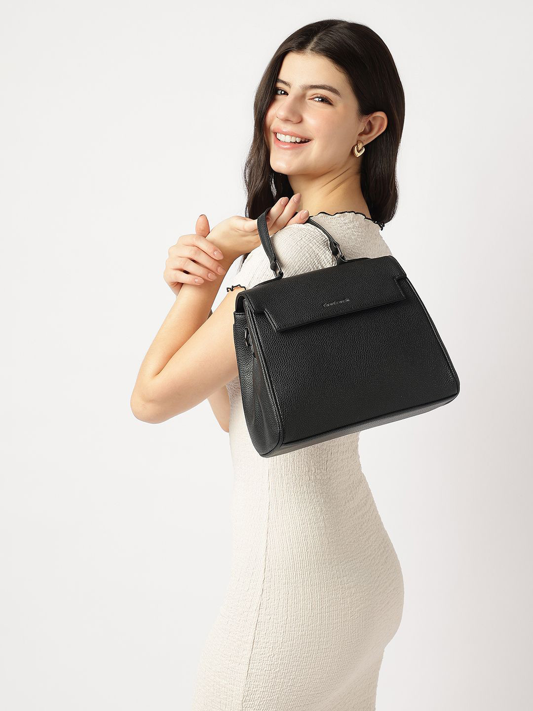 Fastrack Women Textured Pebbled Satchel Bag