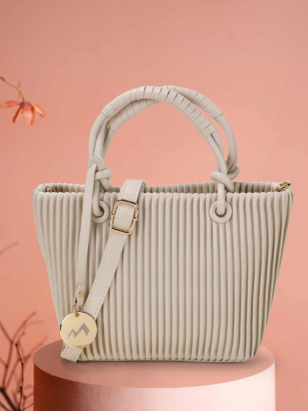 Metro Women Textured Baguette Applique Satchel Bag