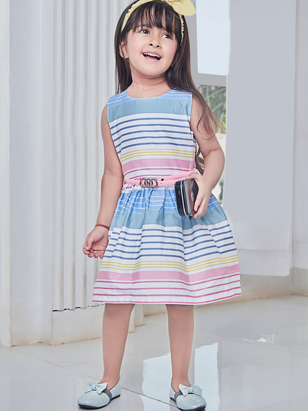 Tiny Girl Striped Cotton Fit & Flare Dress