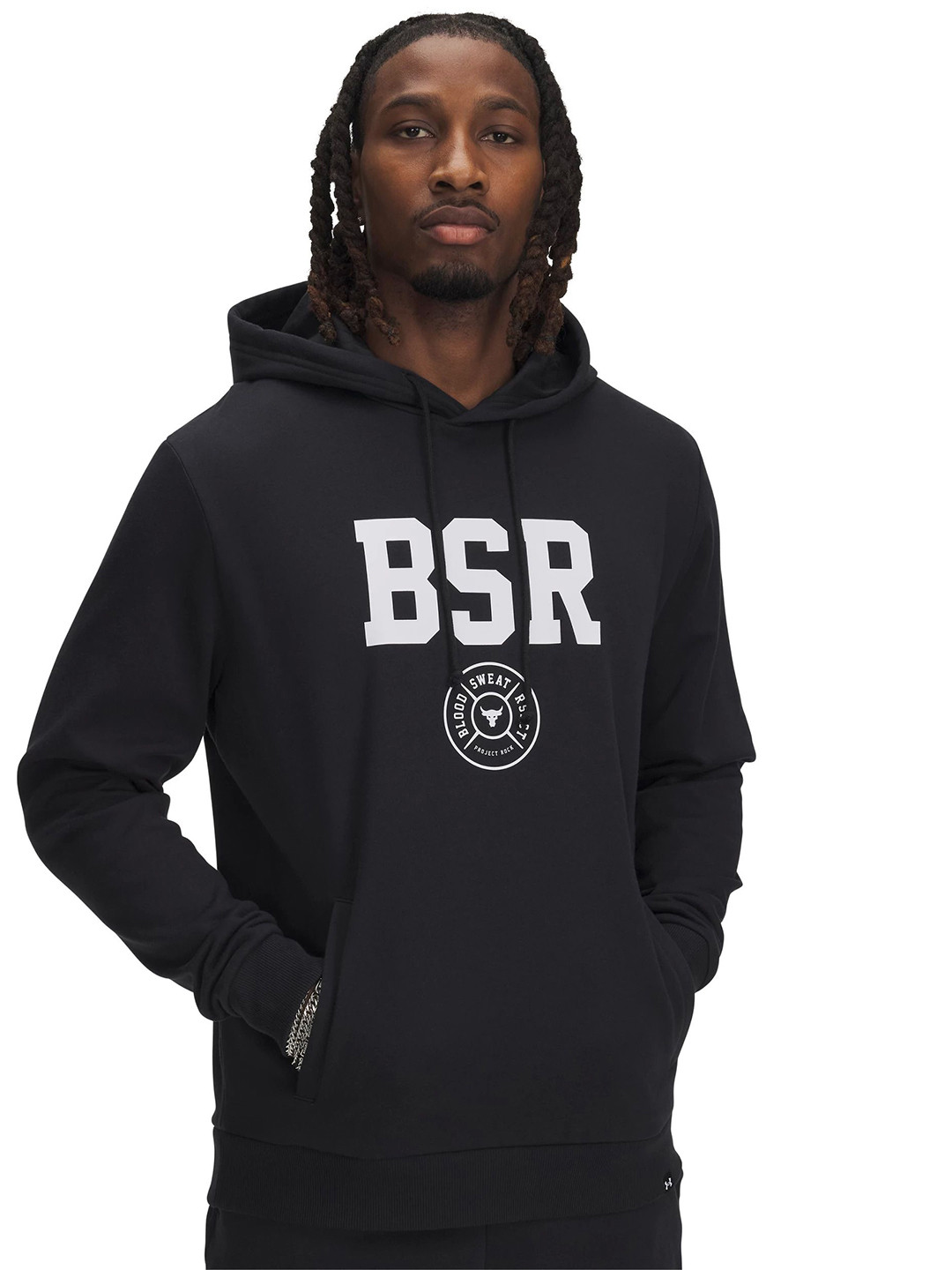 UNDER ARMOUR Printed Hooded Project Rock Rival Long Sleeves Sweatshirts