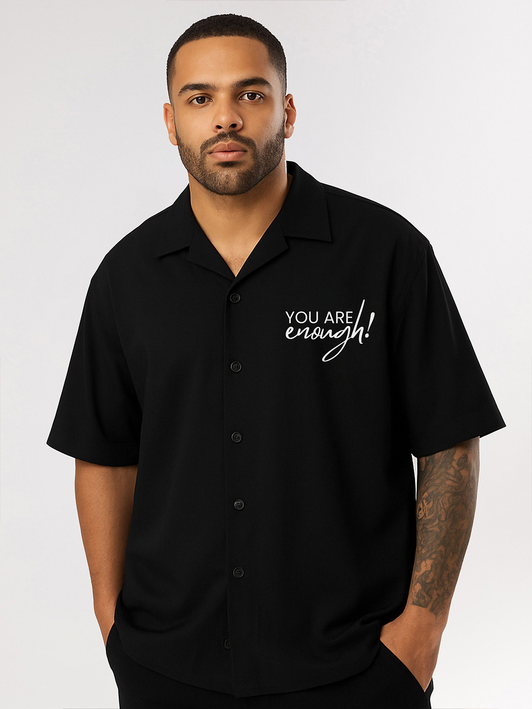 Men's Regular Fit Typography Printed Casual Shirt