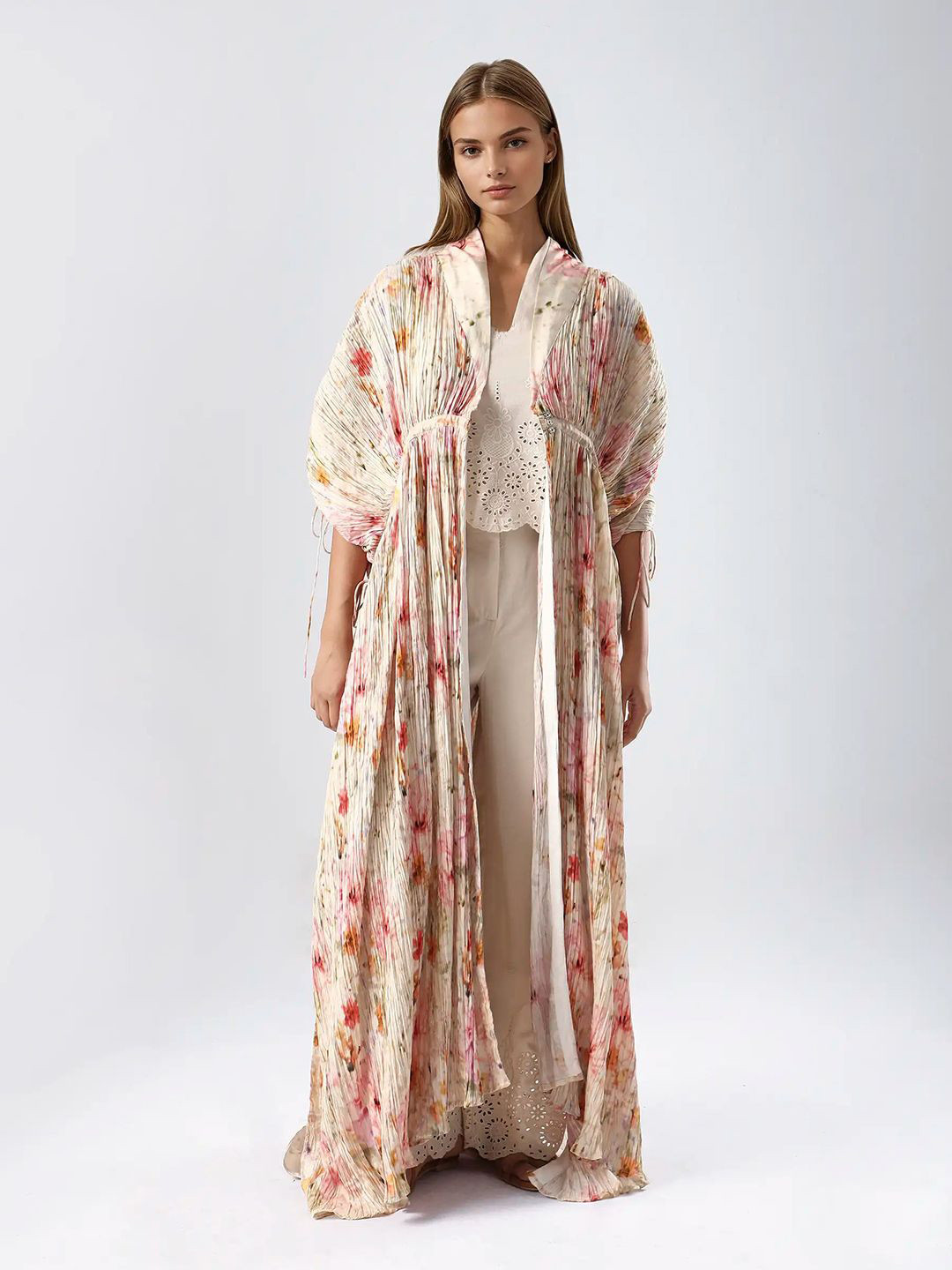 RAREISM Floral Printed Kimono Sleeve Maxi Dress
