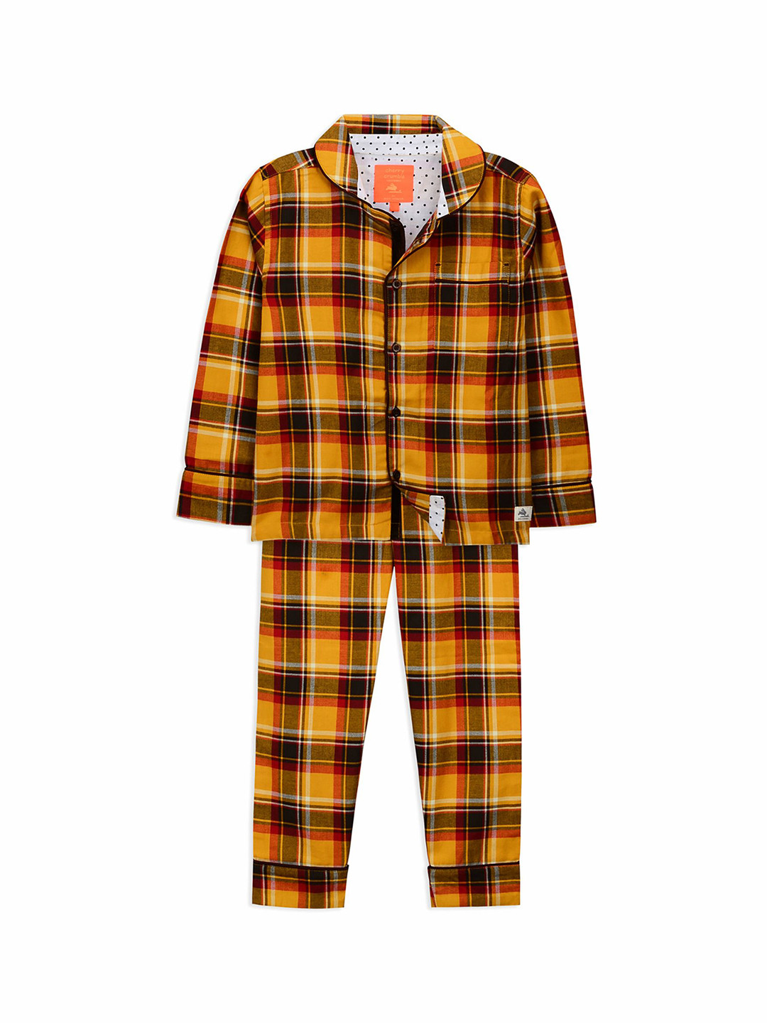 Cherry Crumble Unisex Kids Checked Shirt Collar Shirt & Pyjamas