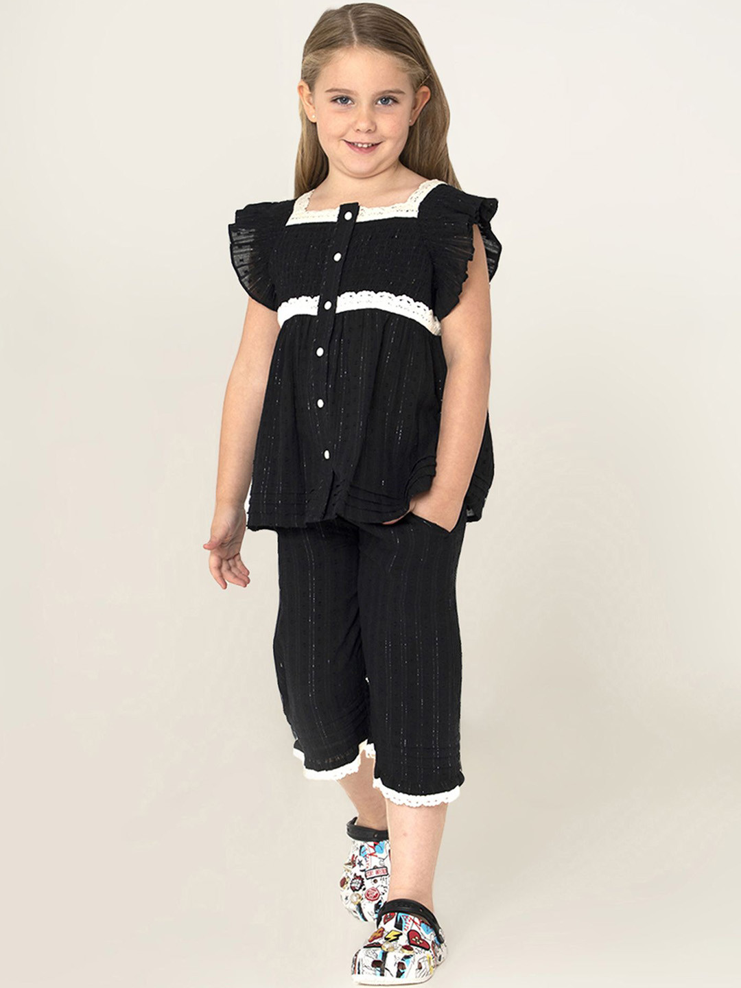 Cherry Crumble Girls Seld Designed Short Sleeve Night suit